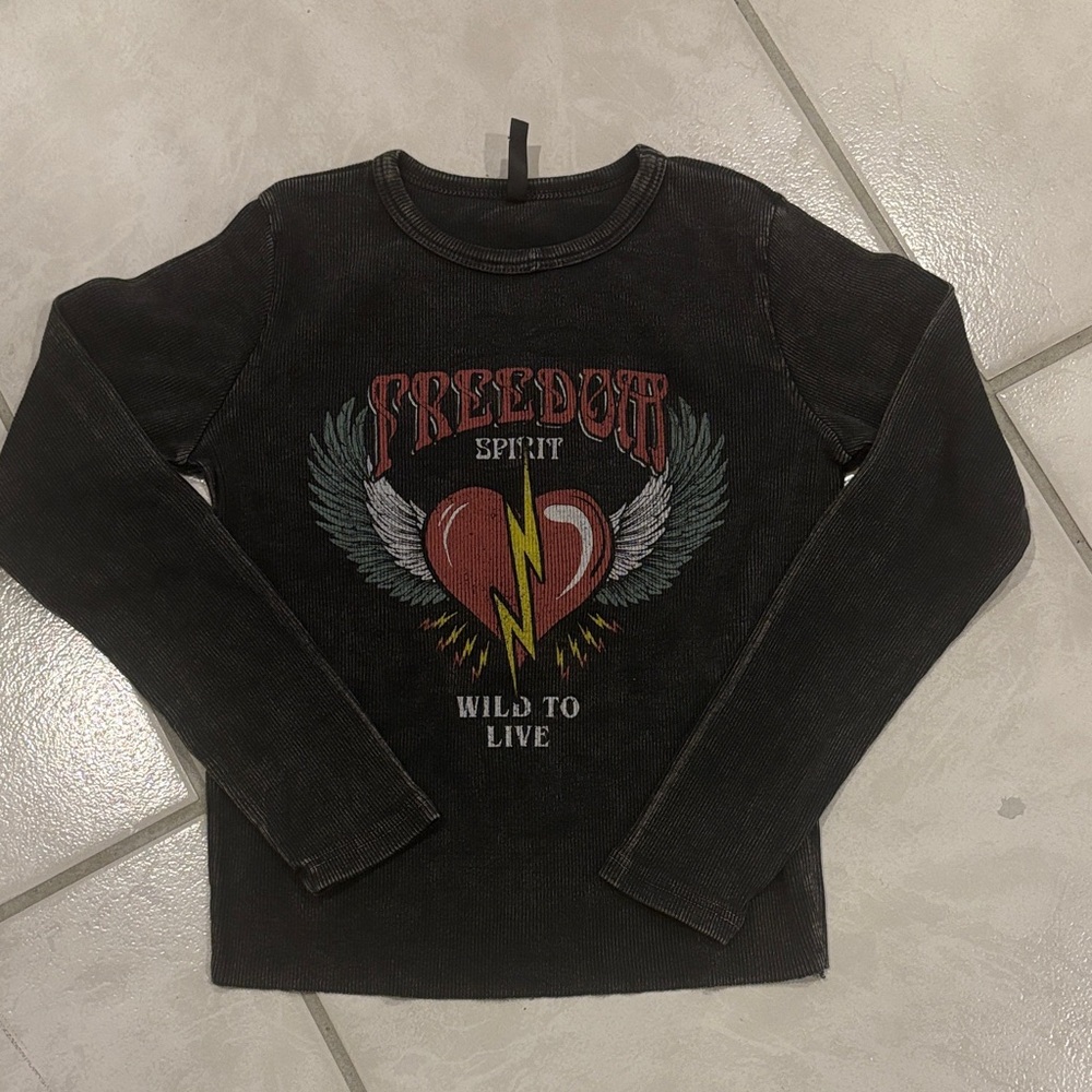 Freedom Spirit Kids Long Sleeve Tee - Black